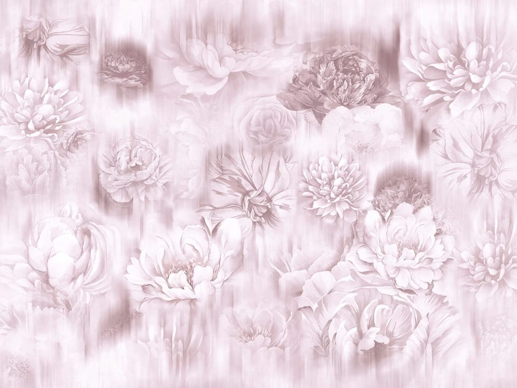 Фотообои на стену - цветы, пионы, сиреневая, лофт, в стиле прованс, шебби-шик