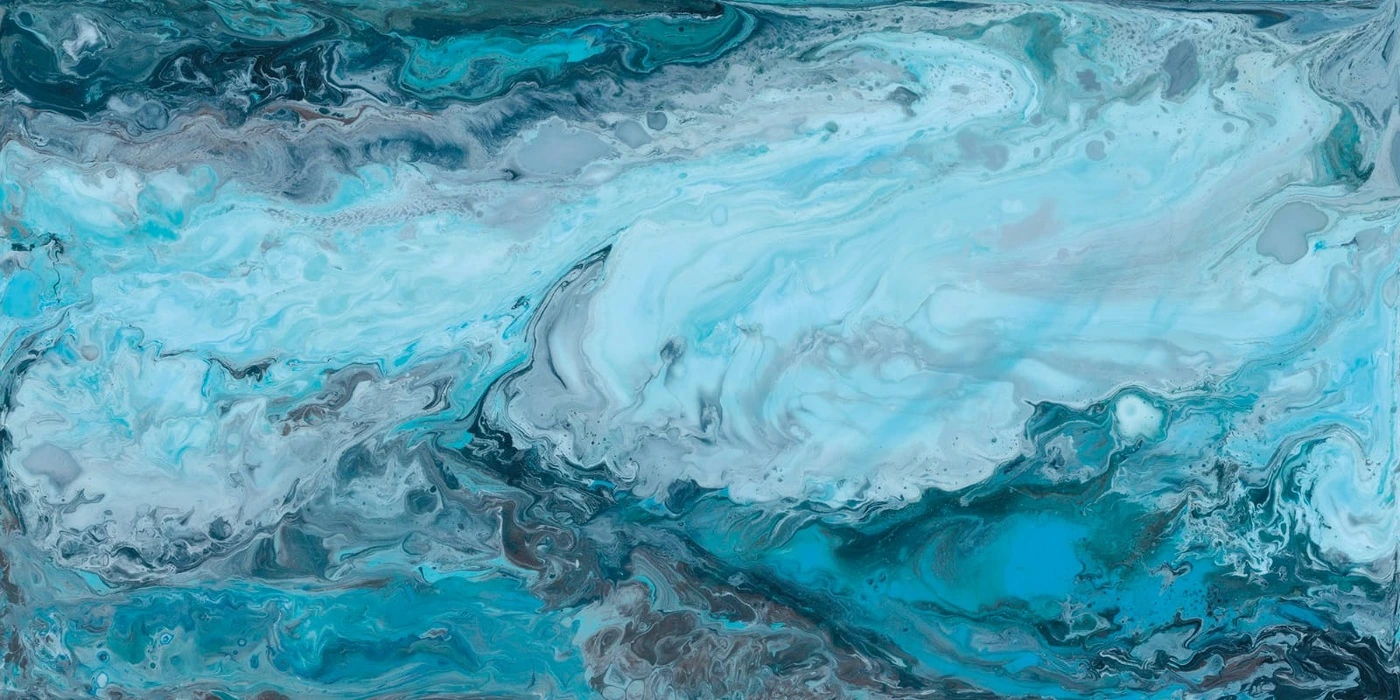 Фотообои на стену - флюиды, сине-голубая, синий