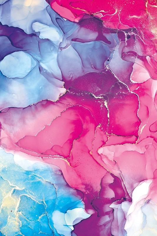 Фотообои на стену - флюиды, яркие, сине-розовая, фуксия, голубая, с золотом
