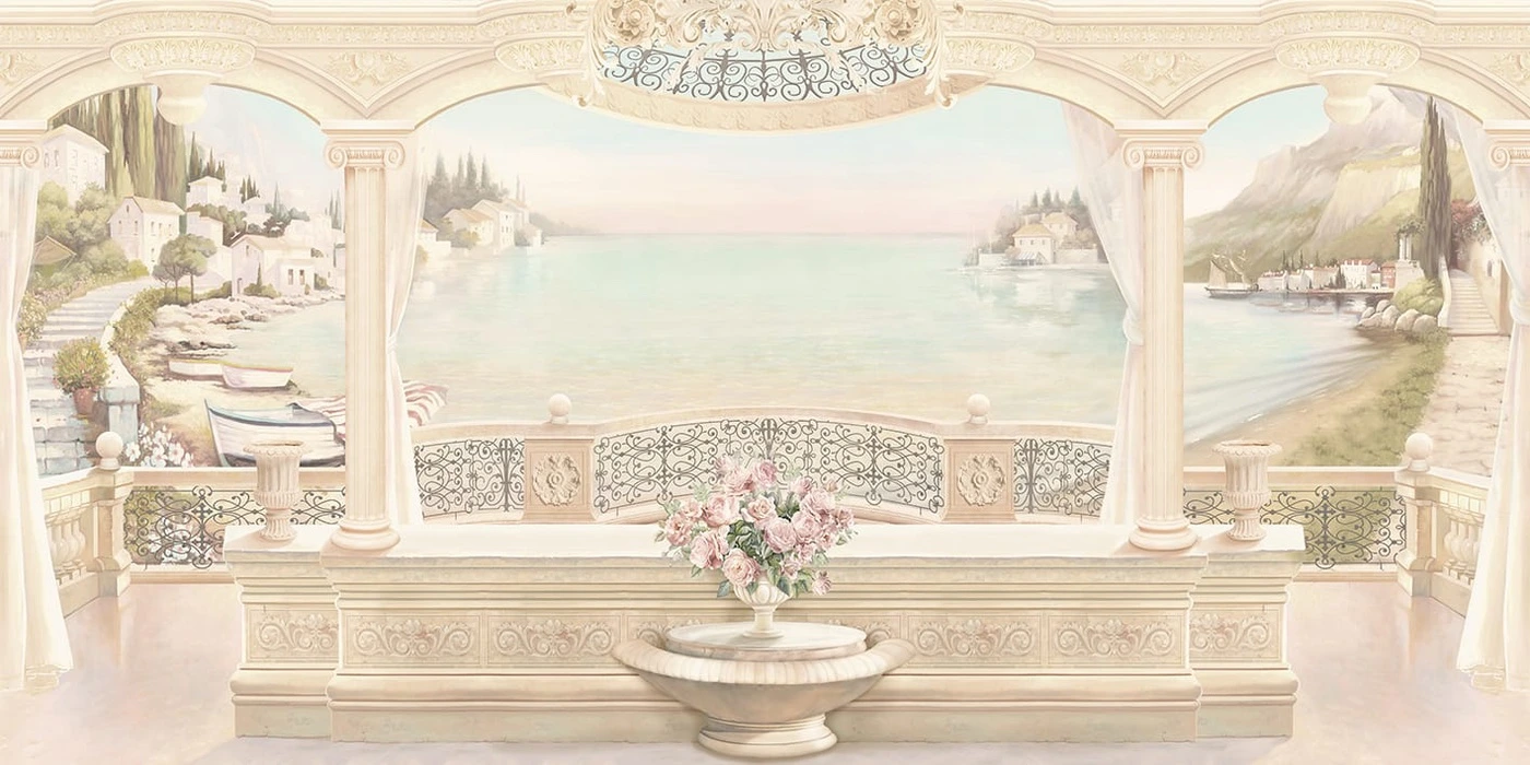 Фотообои на стену - арка, арки, на кухню арка, обои с арками, арки на фресках, красивые, нежные, хорошего качества, итальянская, пастельные, лучшие, популярные