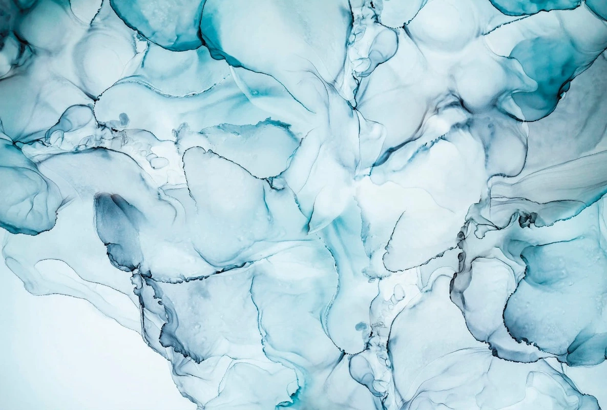 Фотообои на стену - флюиды, светлые, нежные, бело-голубая, голубая