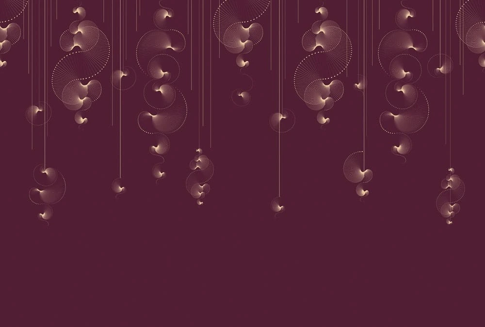 Фотообои на стену - графика, вишневая, узор, темные