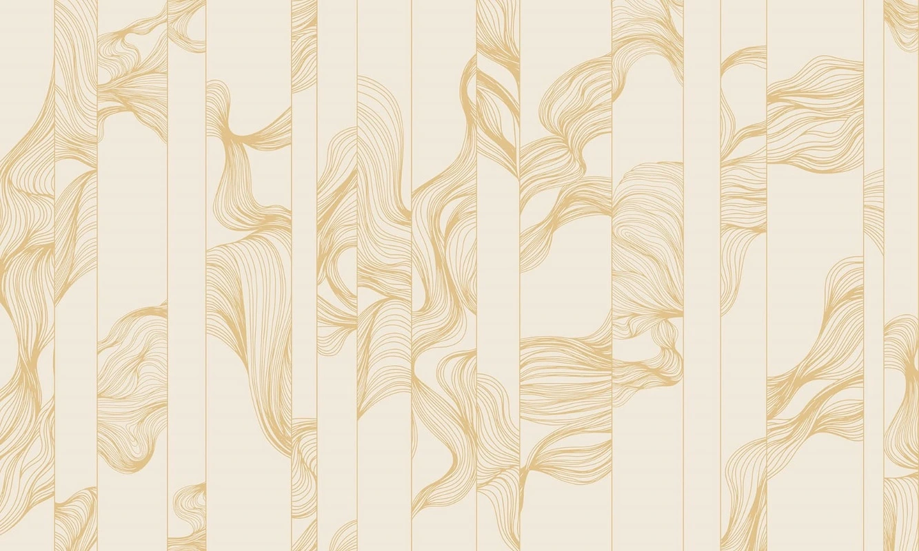 Фотообои на стену - графика, линии, на бежевом фоне, волны, вертикальные