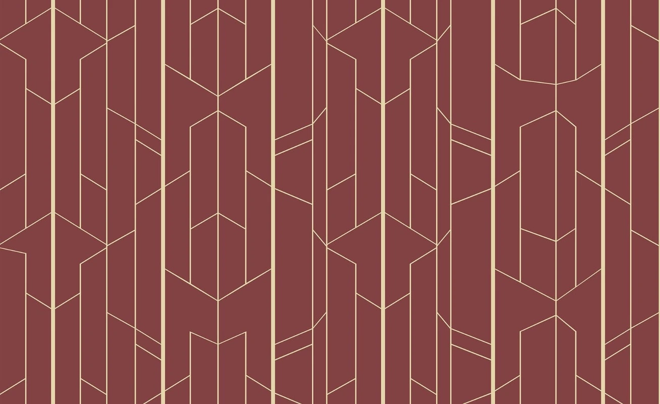 Фотообои на стену - графика, золотые линии, бордовая, ягодного цвета, вертикальные, увеличивающие высоту