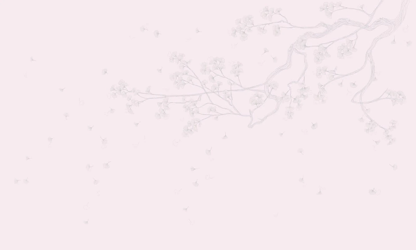 Фотообои на стену - графика, ветка, светло сиреневая, сиренево-розовая