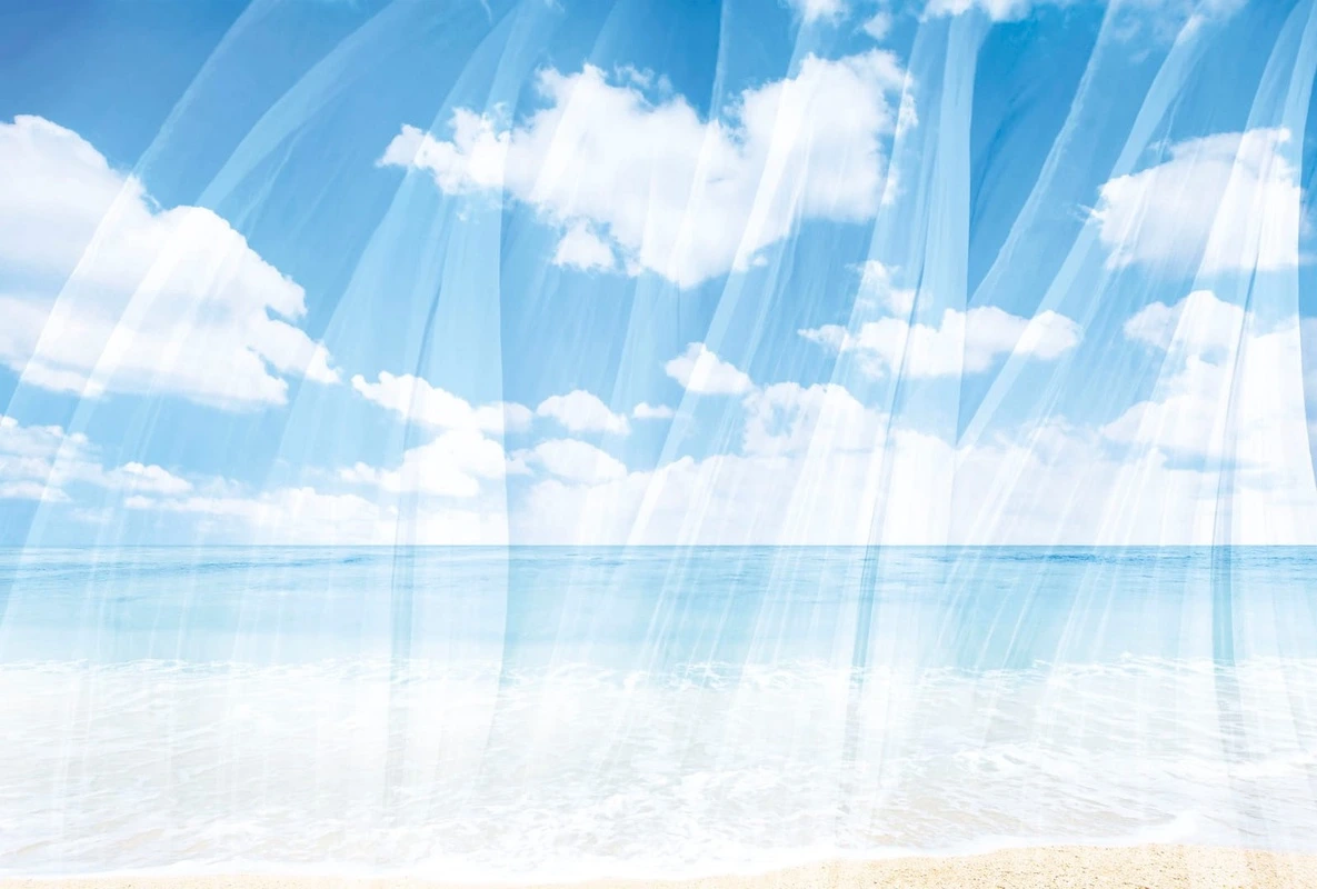 Фотообои на стену - пейзаж, релакс, облака, море, бирюзовая