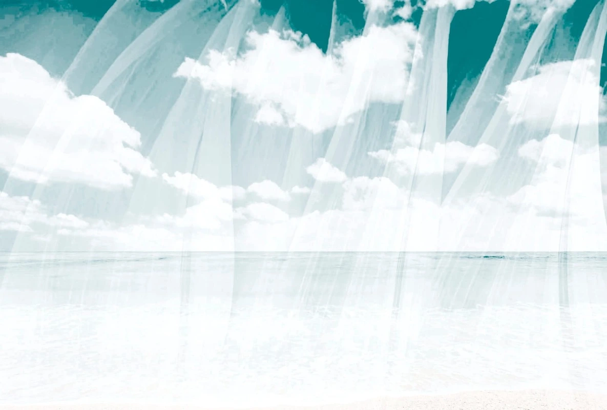 Фотообои на стену - пейзаж, релакс, облака, море, бирюзовая