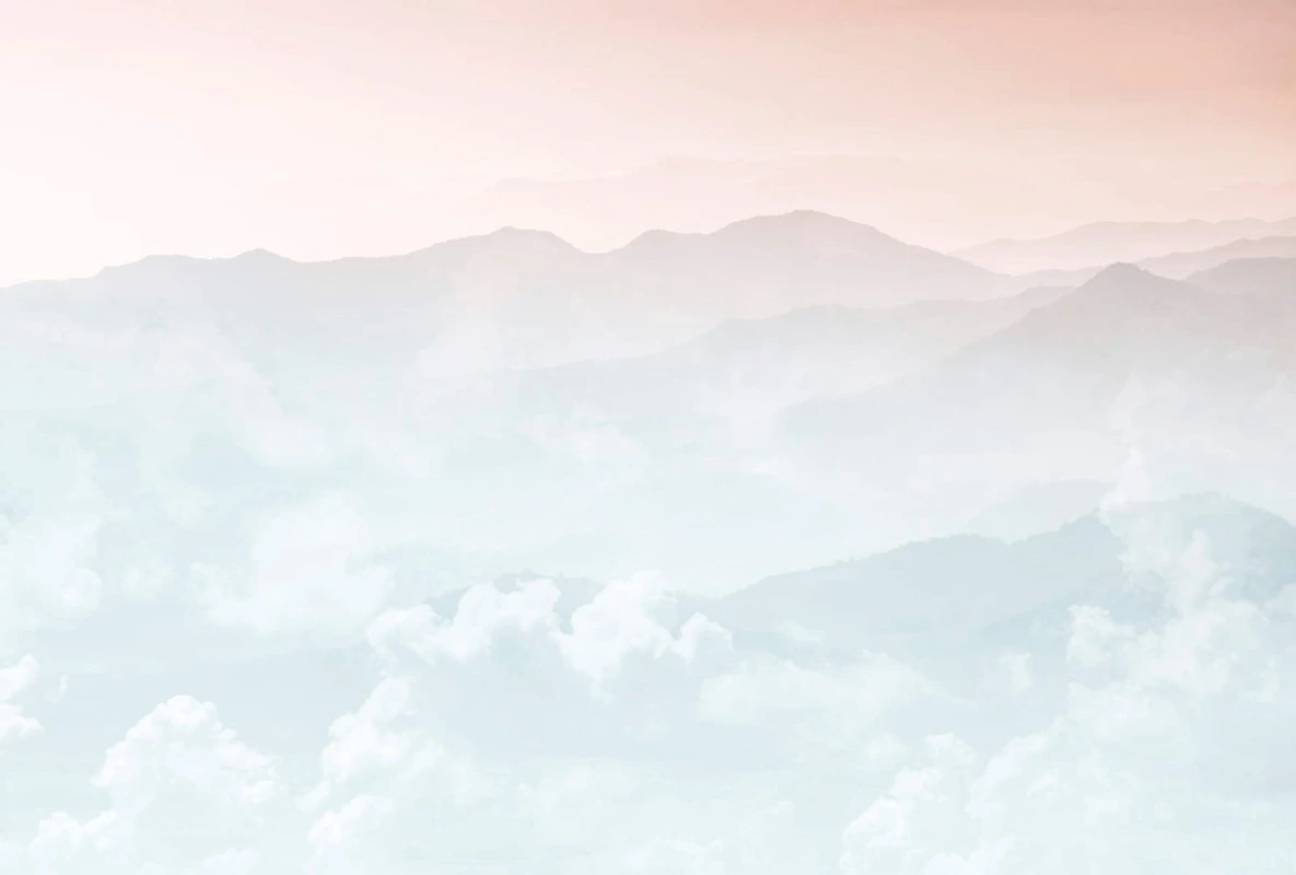 Фотообои на стену - пейзаж, горы, восход, небо, серо-голубая