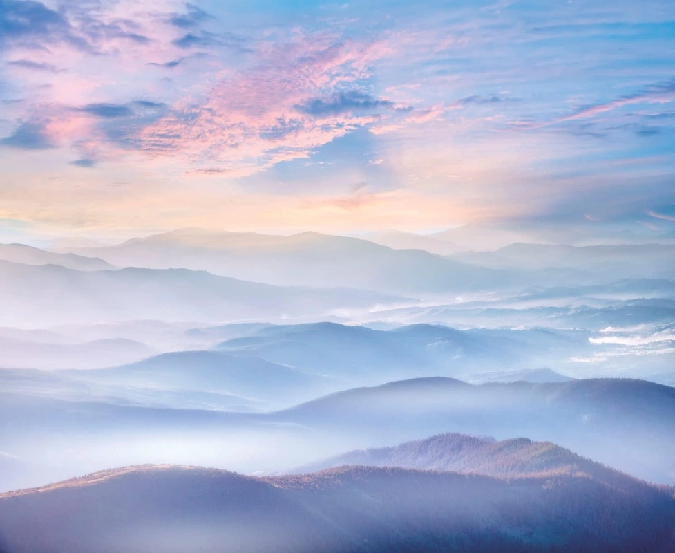 Фотообои на стену - пейзаж, горы, небо, синий, релакс, в бассейн