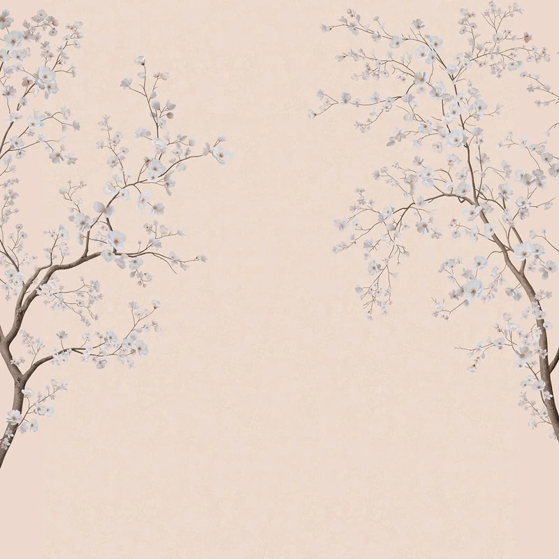 Фотообои на стену - новинки, в спальню, над кроватью, ветки, яблоня, персиковая, розовая, красивые, хорошего качества, нежная