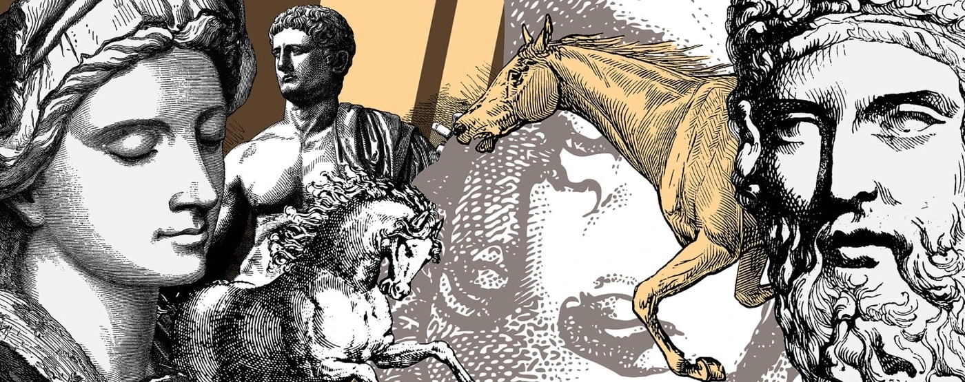 Фотообои и фрески на стену - графика, лица, античная