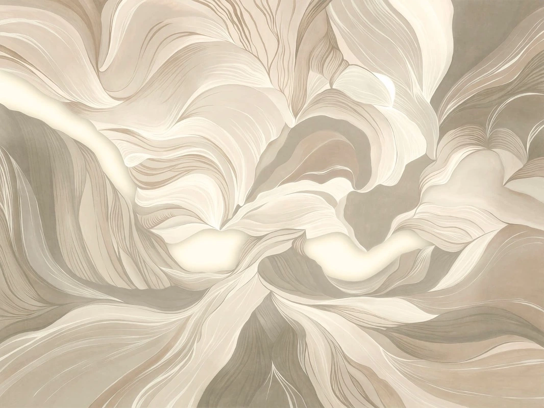 Фотообои и фрески на стену - графика, бежевые, вуаль, сложные