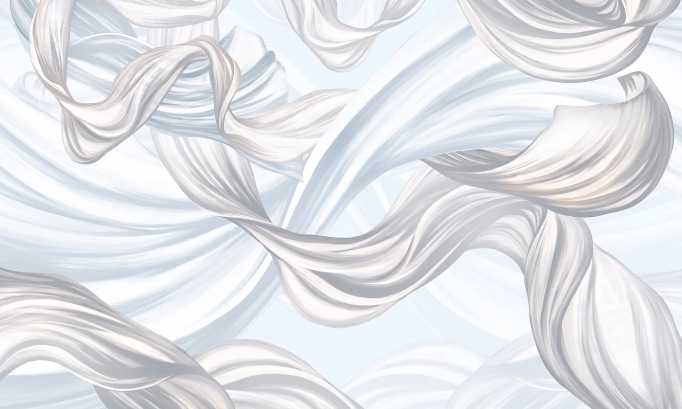 Фотообои на стену - графика, вуаль, бежево-голубая