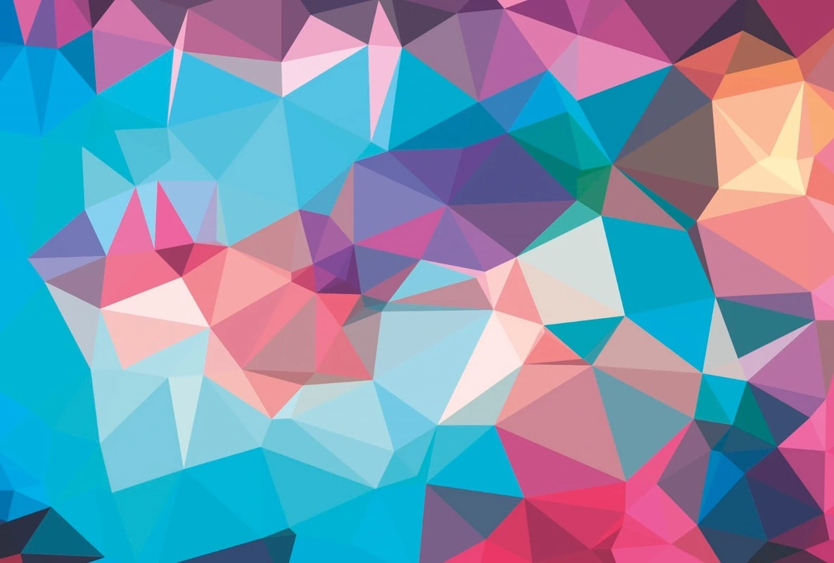 Фотообои и фрески на стену - геометрия, яркие, голубая, розовая, белые