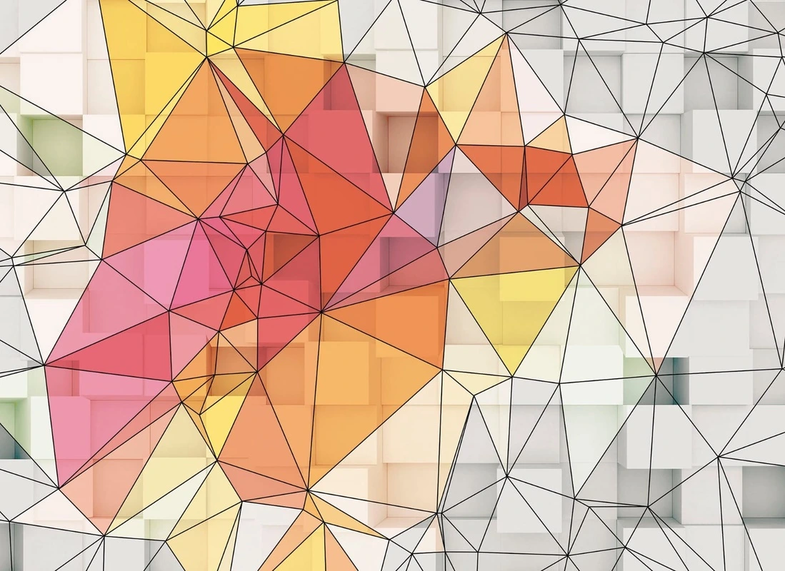 Фотообои и фрески на стену - геометрия, бело-красная, серо-розовая