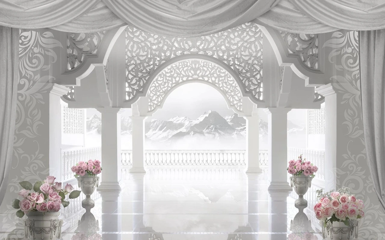 Фотообои и фрески на стену - в гостиницу, в дворец бракосочетания, украсить свадьбу