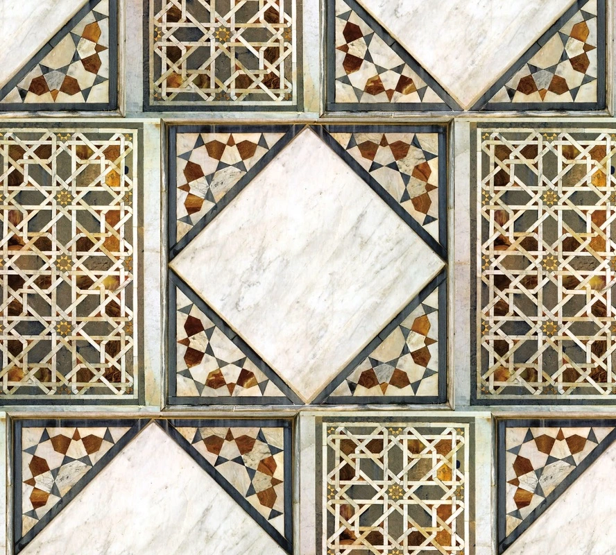 Фотообои и фрески на стену - в гостиницу, в ресторан, мозаика, геометрия, бежевые