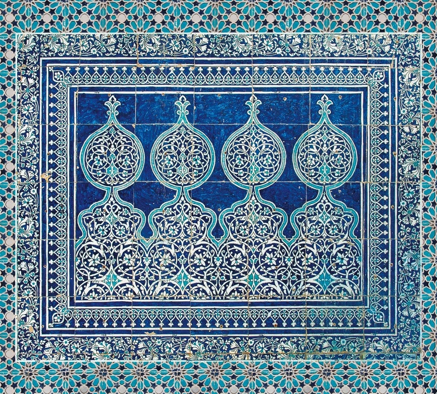 Фотообои на стену - в гостиницу, восточные, синий, серый