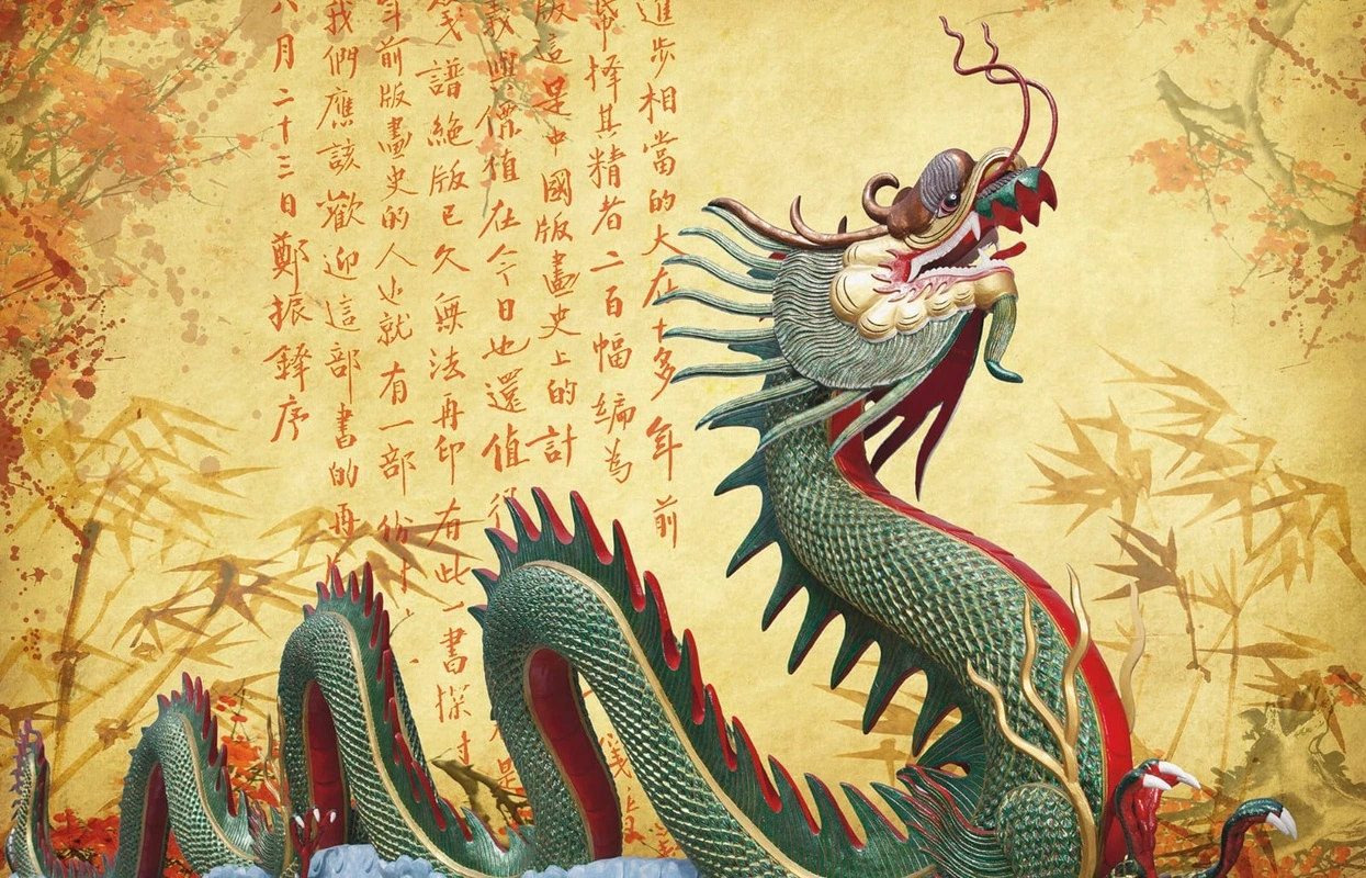 Фотообои и фрески на стену - в гостиницу, восточные, индия, дракон, китайские, желтая