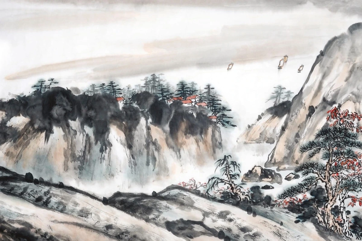 Фотообои и фрески на стену - в гостиницу, восточные, черно-белые, японские, китайские, горы