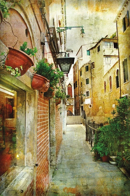 Фотообои и фрески на стену - улочки, европейские