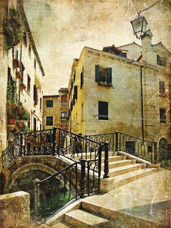 Фотообои и фрески на стену - улочки, мостик