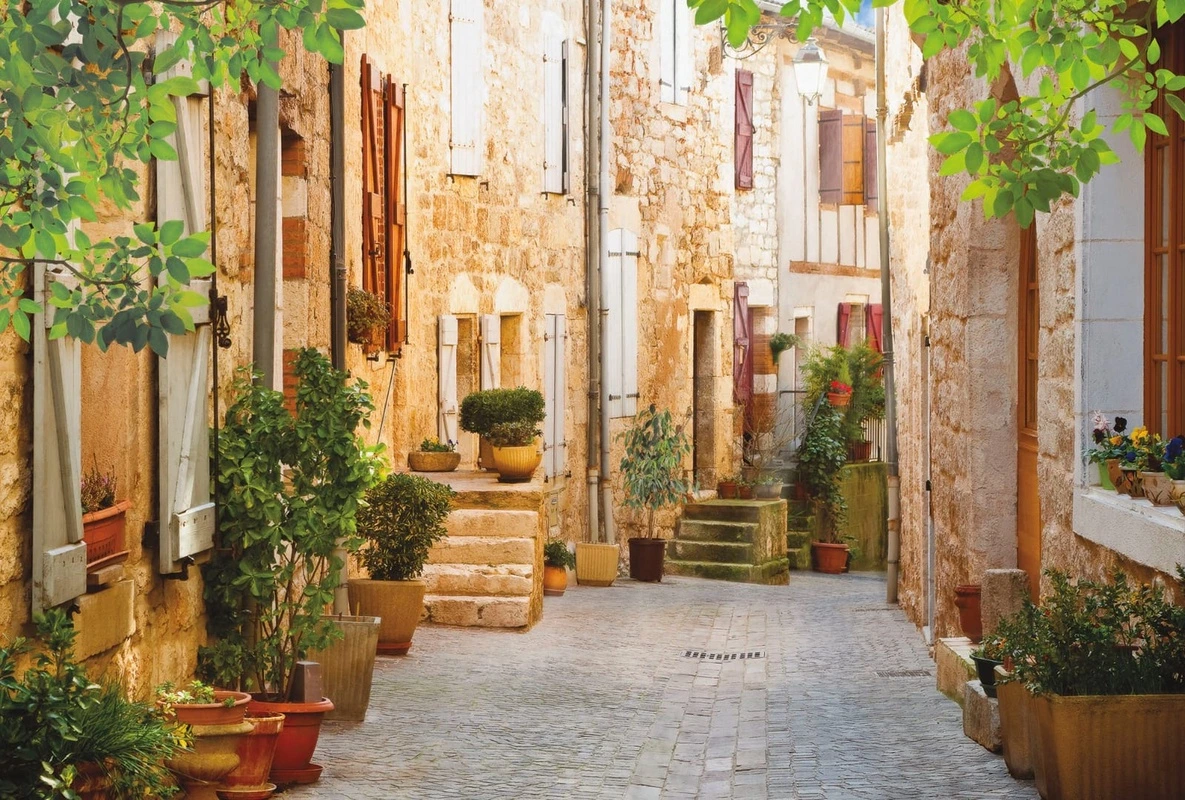 Фотообои и фрески на стену - улочки, европейские, желтые