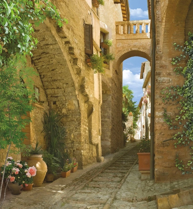 Фотообои и фрески на стену - улочки, европейские, узкая арка