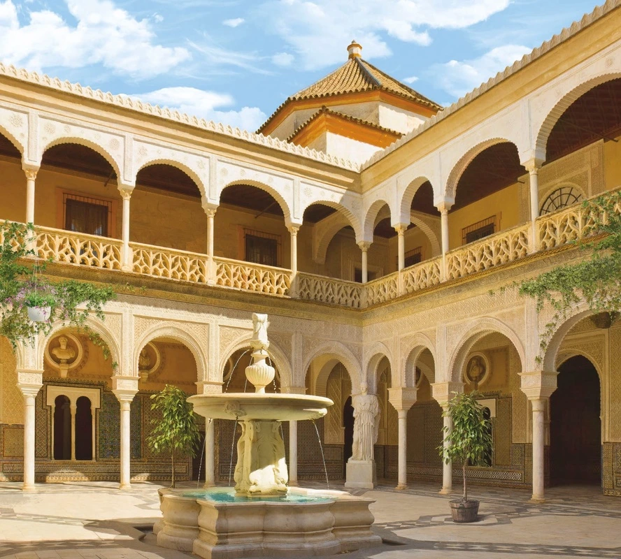 Фотообои на стену - улочки, дворец, вилла, фонтан