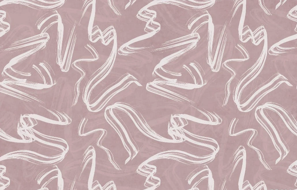 Фотообои на стену - графика, серо-розовая, линии, белые