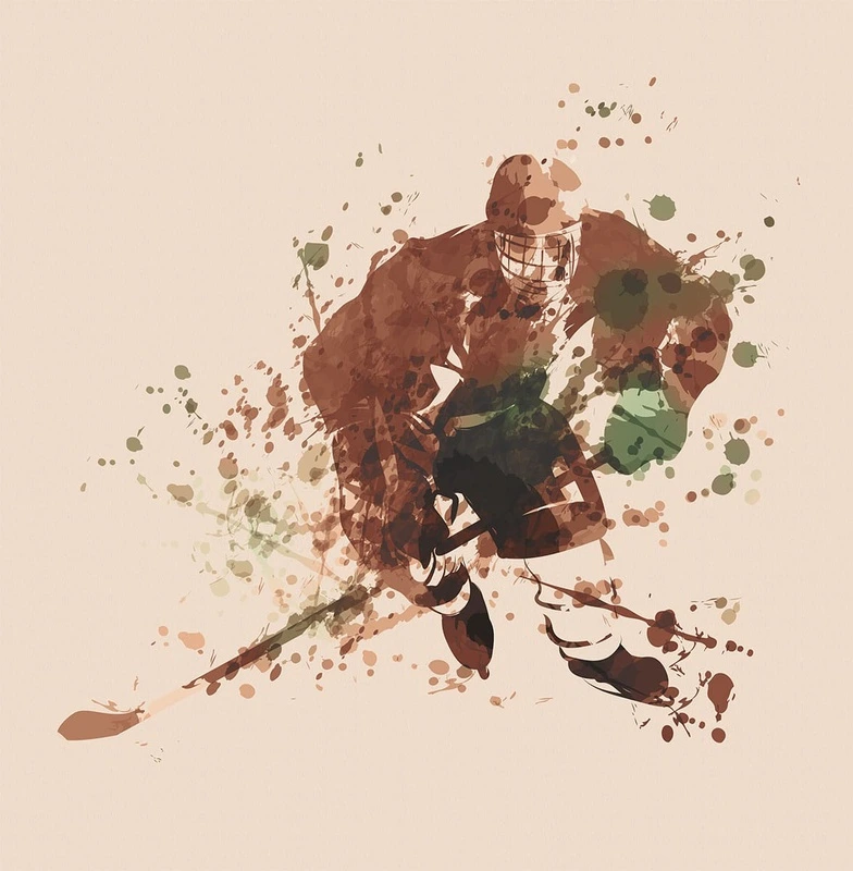 Фотообои на стену - наши работы, хоккеист, в комнату мальчика