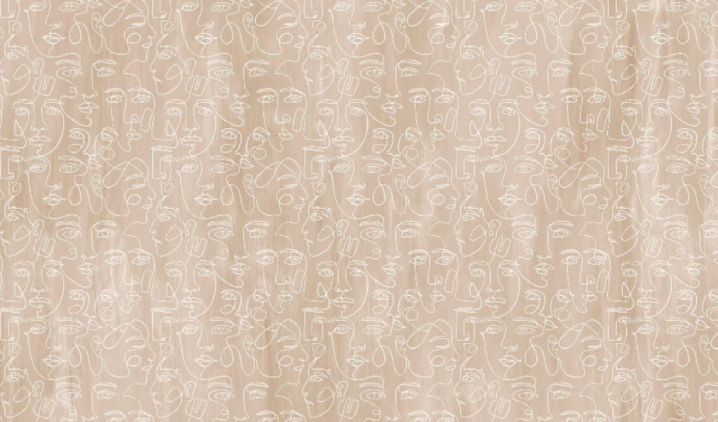 Фотообои и фрески на стену - графика, бежевые, лица