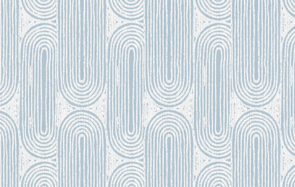 Фотообои на стену - графика, геометрия, голубая, на белом фоне