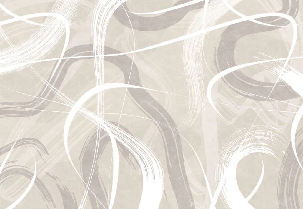 Фотообои и фрески на стену - графика, бежевые, белые линии