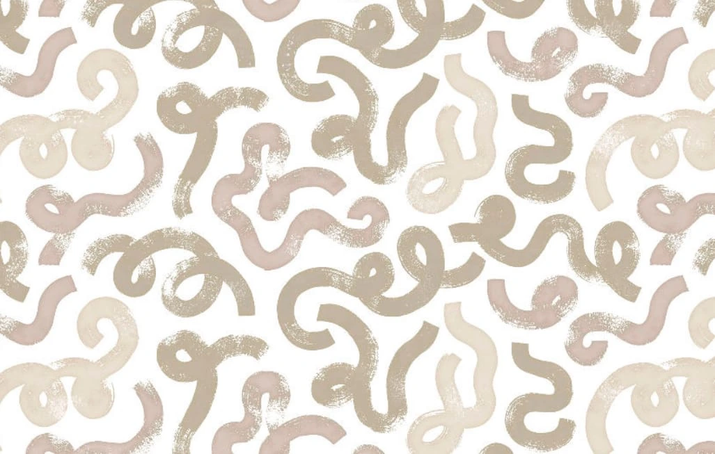 Фотообои и фрески на стену - графика, овальные линии, бежевые, на белом фоне