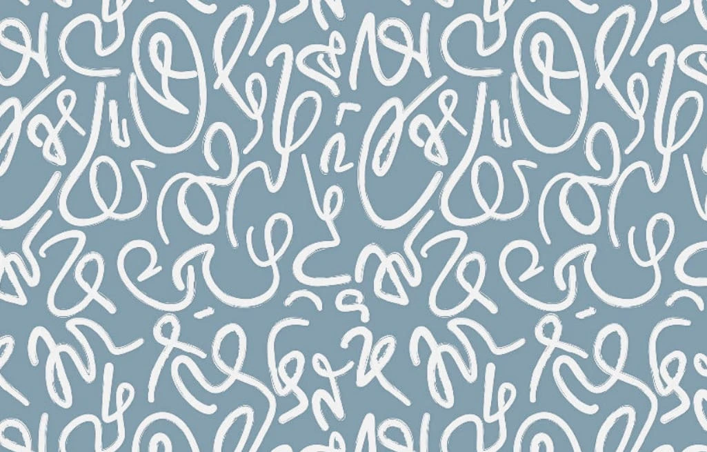 Фотообои и фрески на стену - графика, абстракция, синий, белые