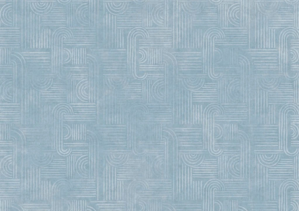 Фотообои и фрески на стену - графика, геометрия, голубая, белые линии