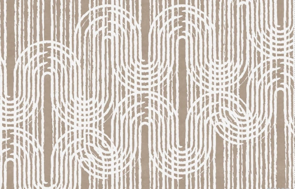 Фотообои и фрески на стену - графика, геометрия, коричневая, белые линии, вертикальные