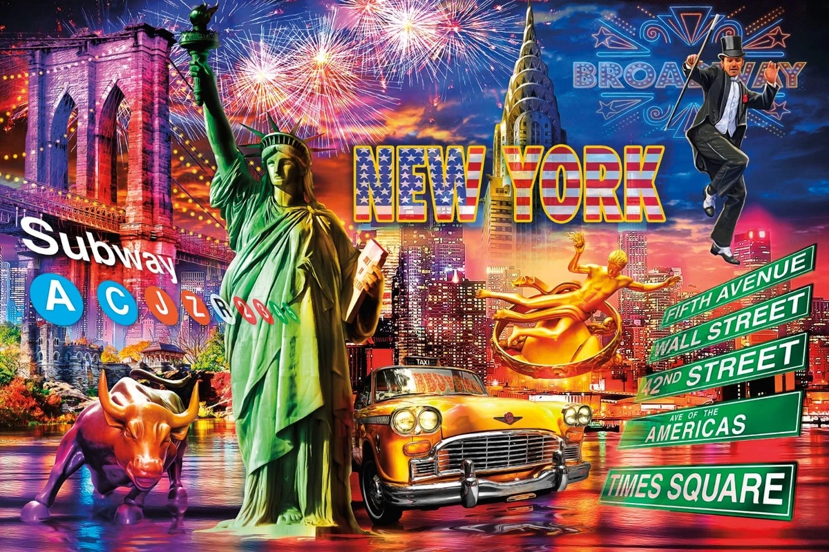 Фотообои на стену - улочки, города, америка, статуя свободы