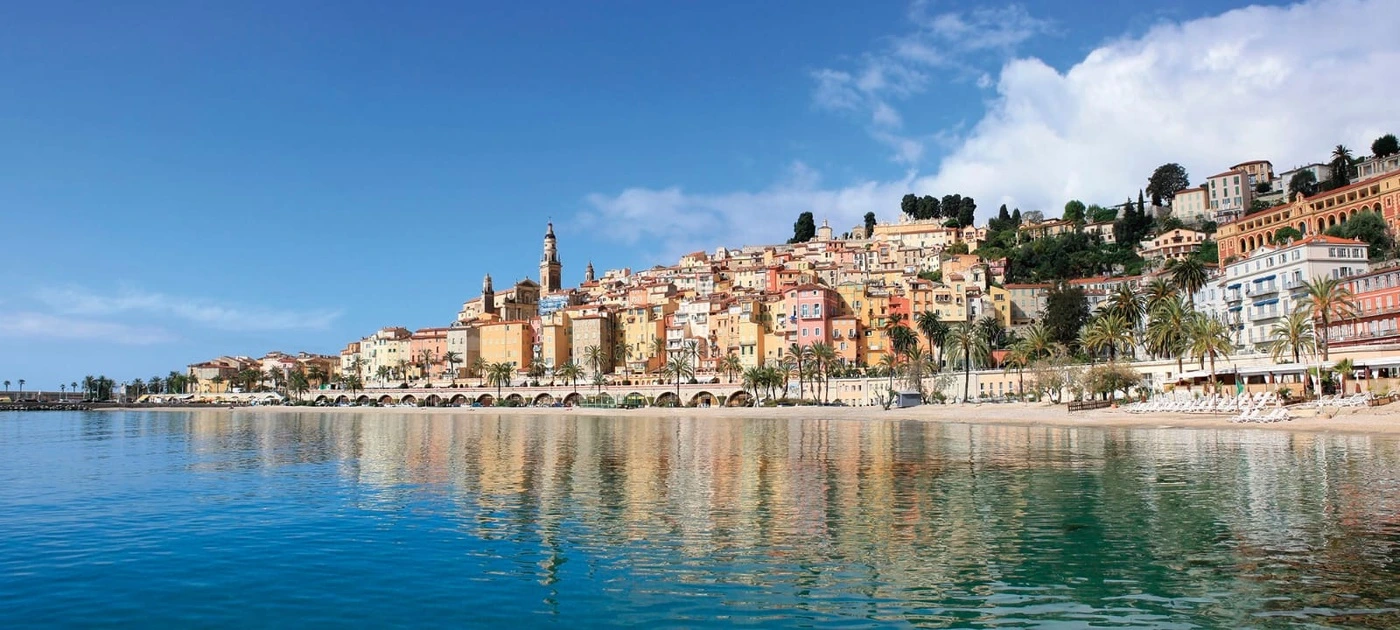 Фотообои и фрески на стену - улочки, города, на берегу моря, синий