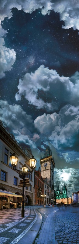 Фотообои на стену - улочки, города, вертикальные, ночные