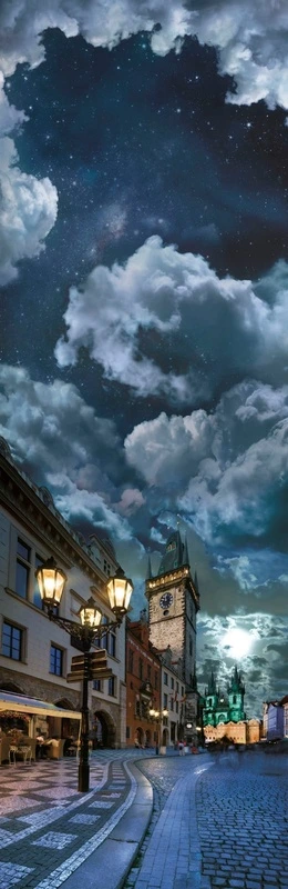 Фотообои и фрески на стену - улочки, города, вертикальные, ночные