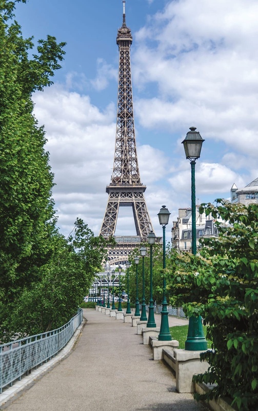 Фотообои и фрески на стену - улочки, города, эйфелева башня, зеленая