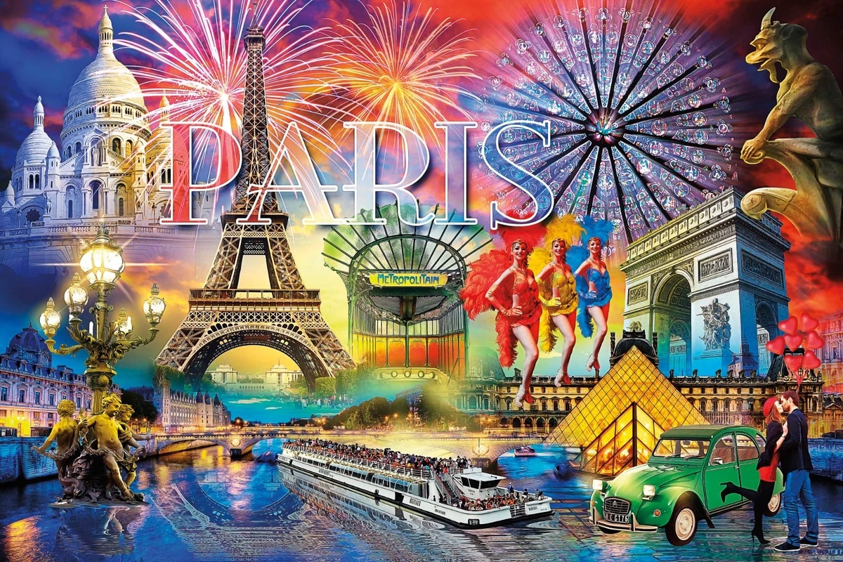 Фотообои на стену - улочки, города, париж, разноцветные, яркие