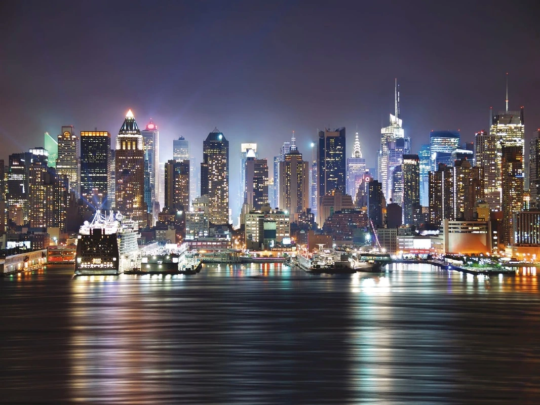 Фотообои на стену - в офис, города, мегаполис, ночные