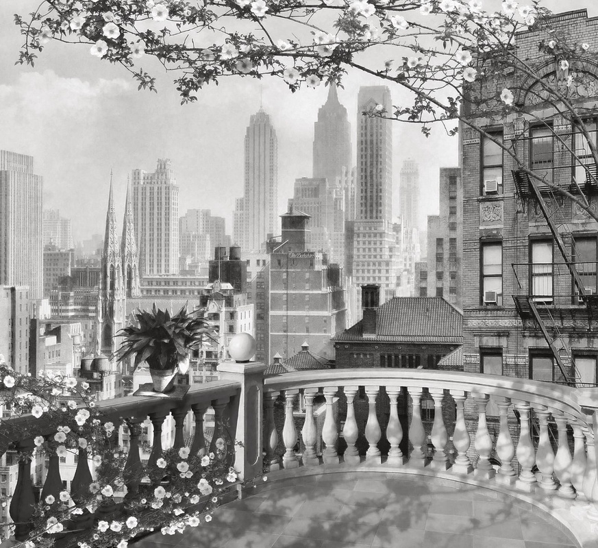 Фотообои и фрески на стену - в офис, города, мегаполис, черно-белые