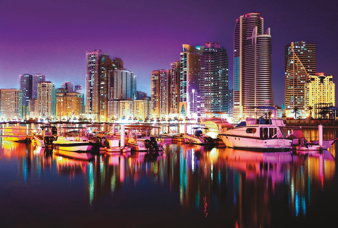 Фотообои и фрески на стену - в офис, мегаполис, яркие, ночные, разноцветные