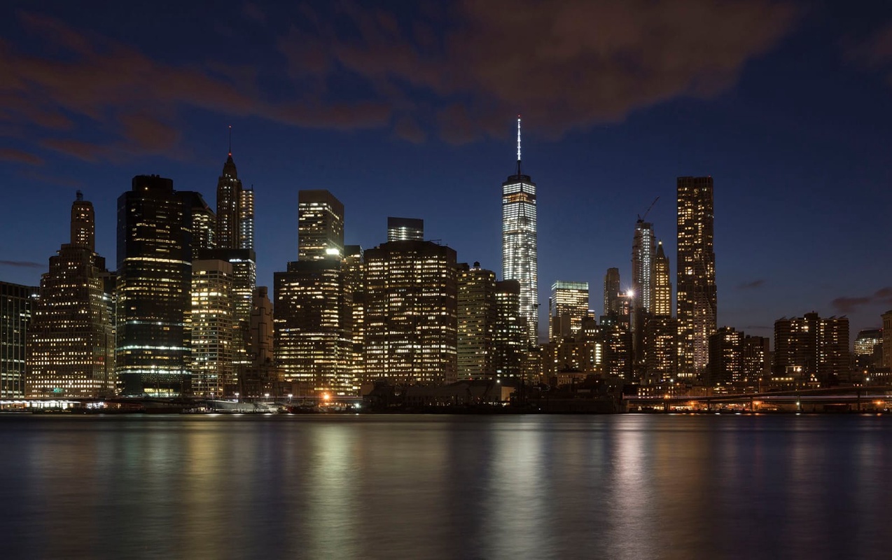 Фотообои и фрески на стену - в офис, город, мегаполис, ночной, темный