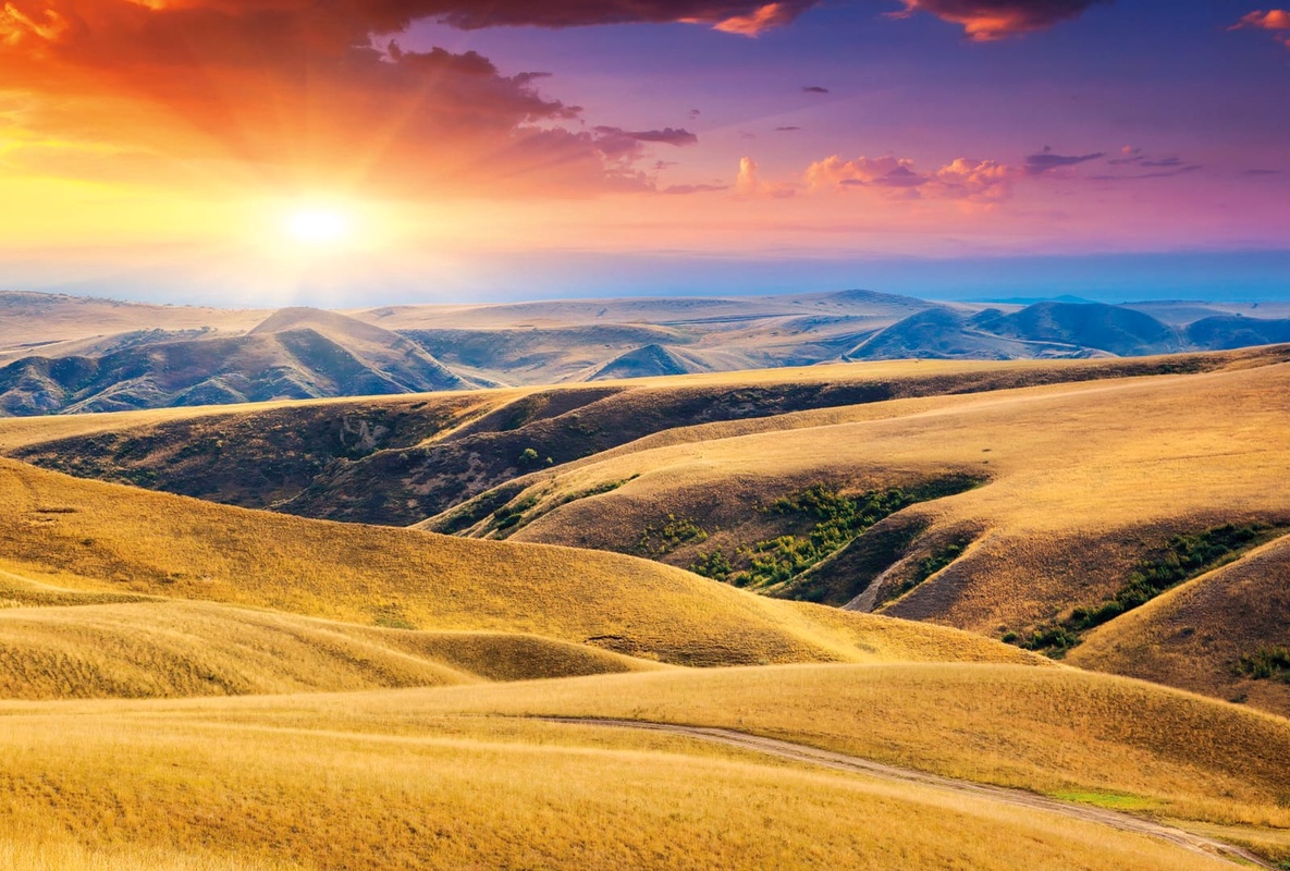 Фотообои на стену - пейзаж, горы, песочная, оранжевая