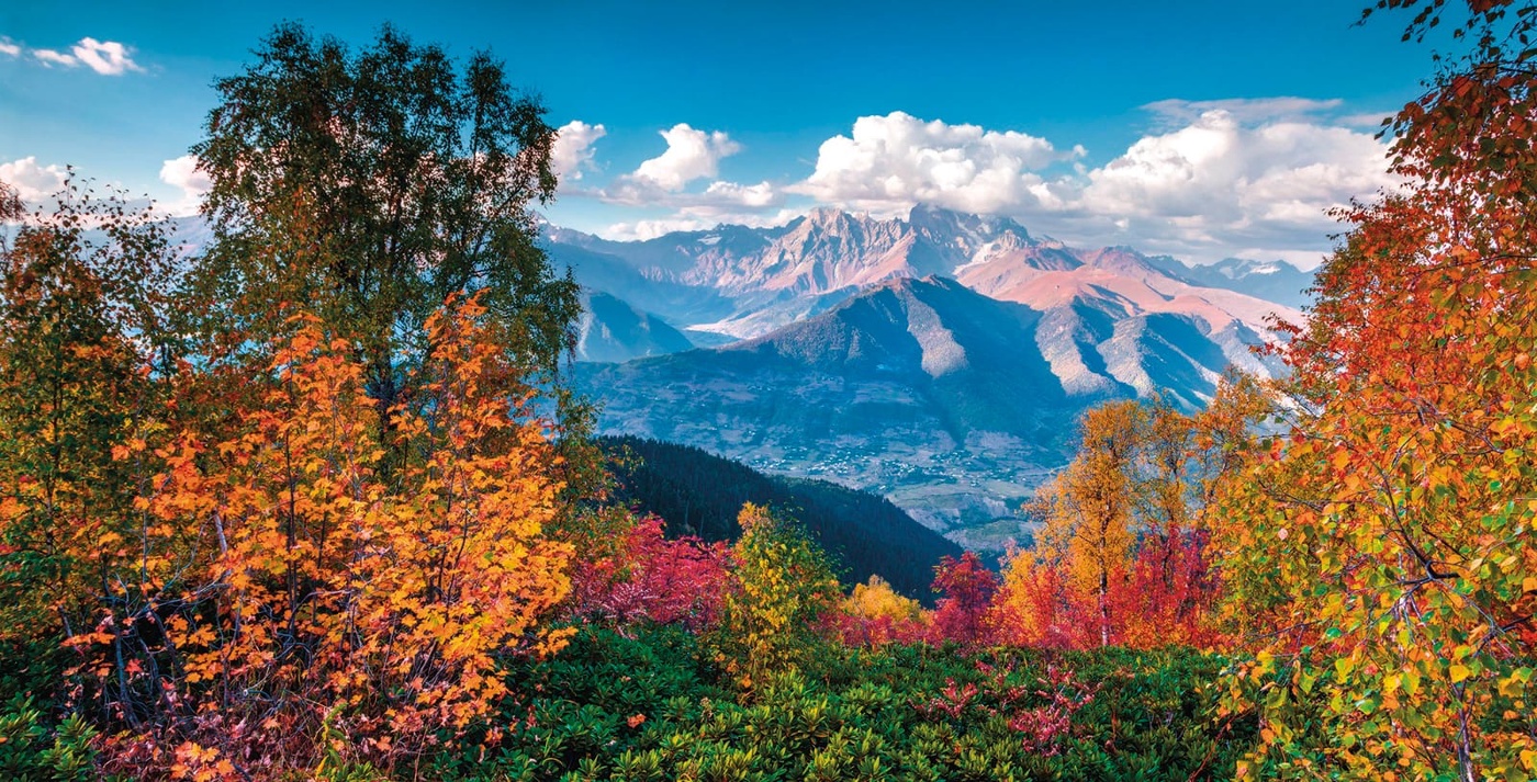 Фотообои и фрески на стену - пейзаж, горы, осенний